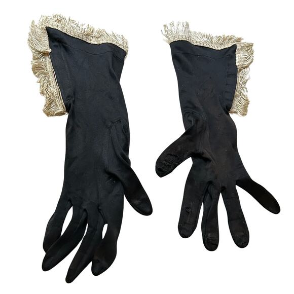 Vintage Van Raalte Fringe Opera Gloves – 1930s – Size 6.5 - Picture 5 of 7